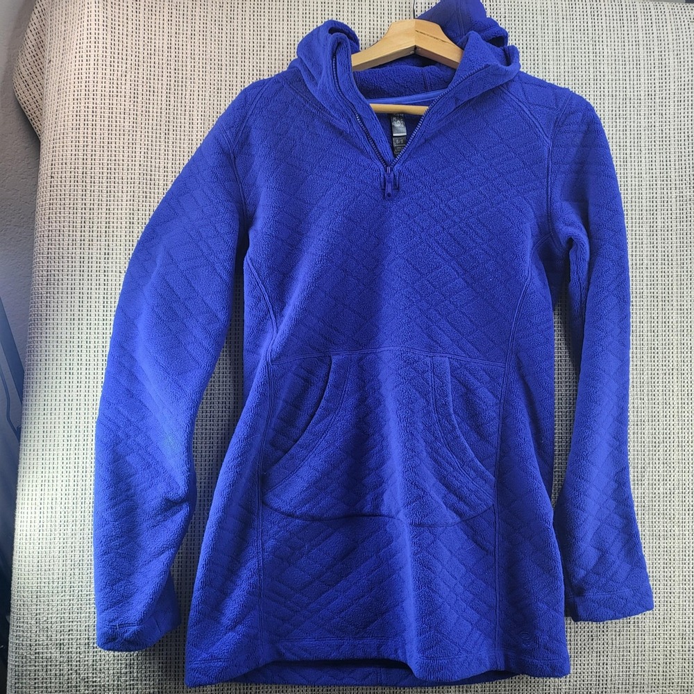 Mountain Hardwear Hoodie‎ Womens Small Blue Fleece Pullover Quarter Zip Tunic